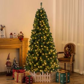 FCH 6ft PVC Material DIY 150 Lights Warm Color 8 Modes 1050 Branches Christmas Tree Green