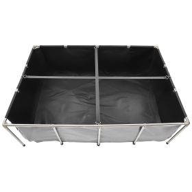 Canvas Fish Pond, 470 Gal Above Ground Fish Pond, PVC Koi Tank with Clear Viewing Panel