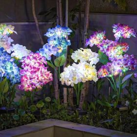 4 Pack Solar Garden Lights Realistic Hydrangea Garden Stake Lights, Solar Powered Flowers For Lawn Decoration, Backyard Decor (Quantity: 4pcs)